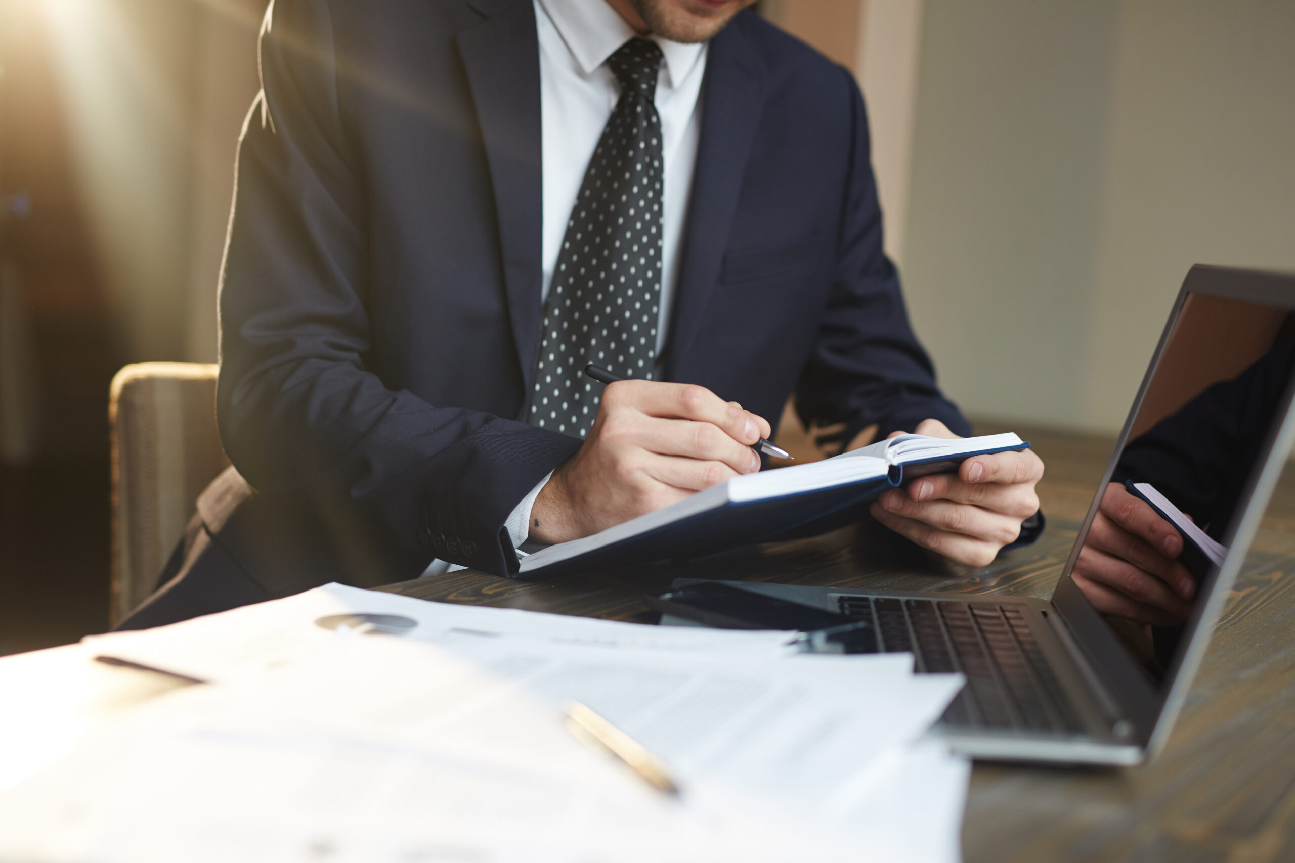 Successful Businessman Working tax-law